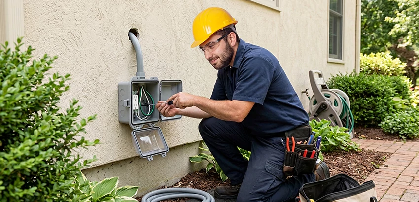 Outdoor Outlet Installation on Vinyl Siding in Daytona Beach